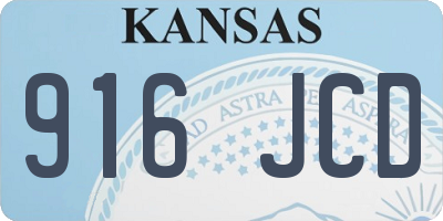 KS license plate 916JCD