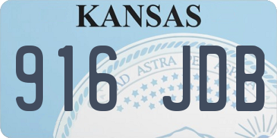 KS license plate 916JDB