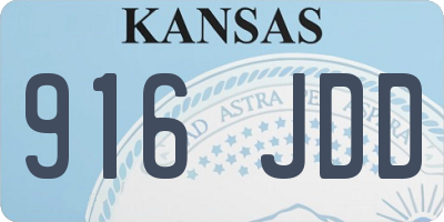 KS license plate 916JDD