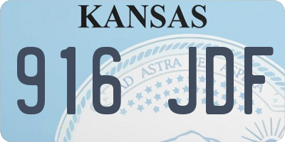 KS license plate 916JDF