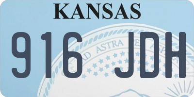 KS license plate 916JDH