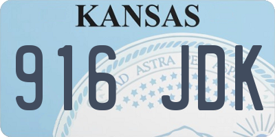 KS license plate 916JDK
