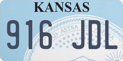 KS license plate 916JDL