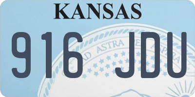 KS license plate 916JDU