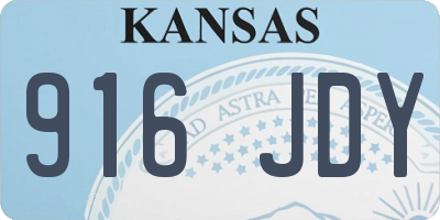 KS license plate 916JDY