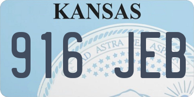 KS license plate 916JEB