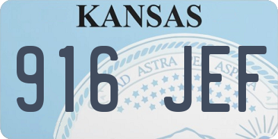 KS license plate 916JEF