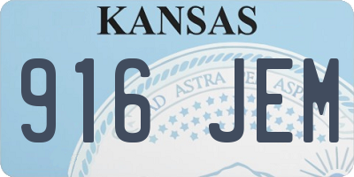 KS license plate 916JEM