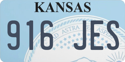 KS license plate 916JES