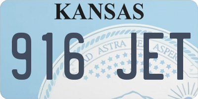 KS license plate 916JET