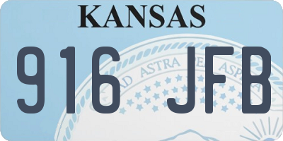 KS license plate 916JFB