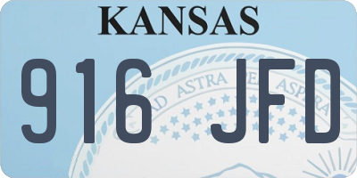 KS license plate 916JFD