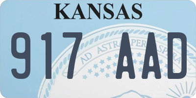 KS license plate 917AAD