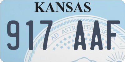 KS license plate 917AAF