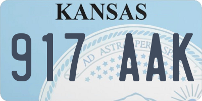 KS license plate 917AAK