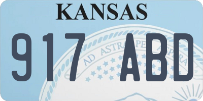 KS license plate 917ABD