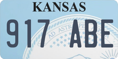 KS license plate 917ABE
