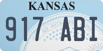 KS license plate 917ABI
