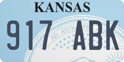 KS license plate 917ABK