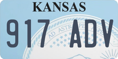 KS license plate 917ADV