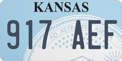 KS license plate 917AEF