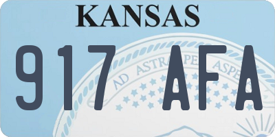 KS license plate 917AFA