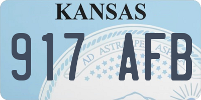 KS license plate 917AFB