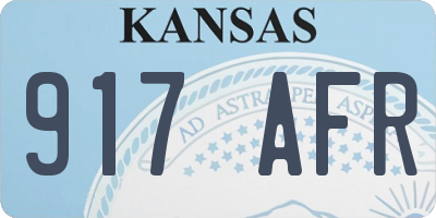KS license plate 917AFR