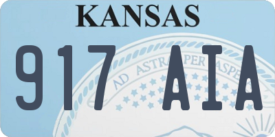 KS license plate 917AIA
