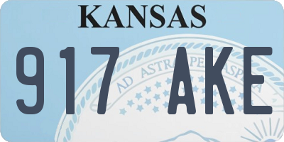 KS license plate 917AKE