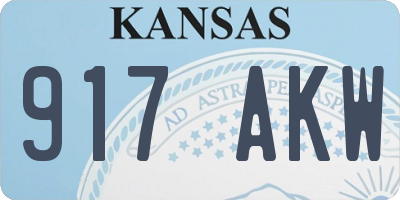 KS license plate 917AKW