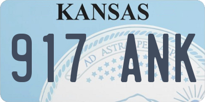 KS license plate 917ANK