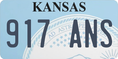 KS license plate 917ANS