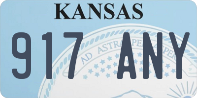 KS license plate 917ANY