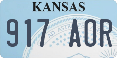 KS license plate 917AOR