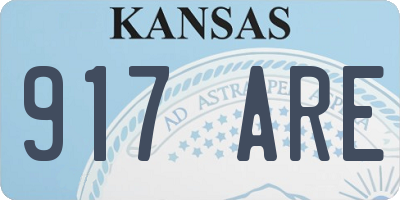 KS license plate 917ARE
