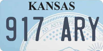 KS license plate 917ARY