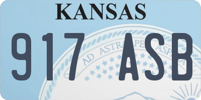 KS license plate 917ASB