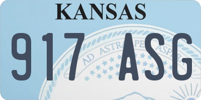 KS license plate 917ASG