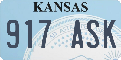KS license plate 917ASK