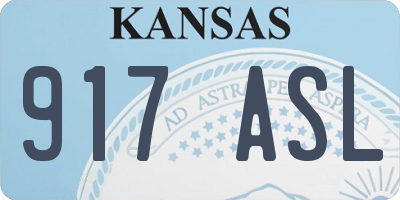 KS license plate 917ASL