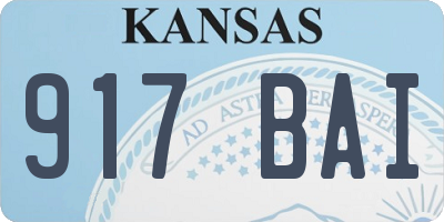 KS license plate 917BAI