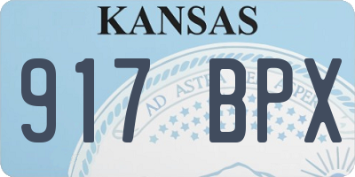 KS license plate 917BPX