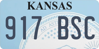 KS license plate 917BSC