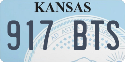 KS license plate 917BTS