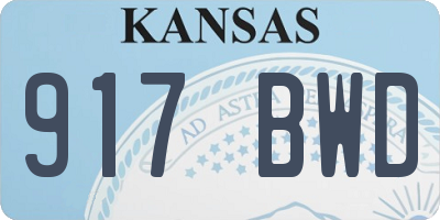 KS license plate 917BWD