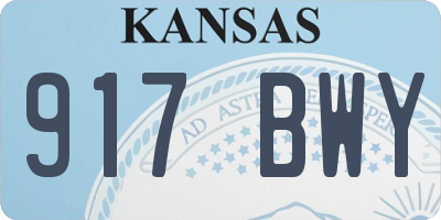 KS license plate 917BWY