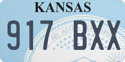 KS license plate 917BXX