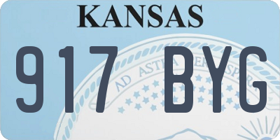 KS license plate 917BYG