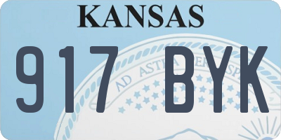 KS license plate 917BYK